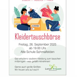 3. Kleidertauschbörse am Freitag, 26. September 2025